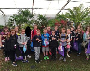 P7 pupils having lots of fun at the Jurassic World display