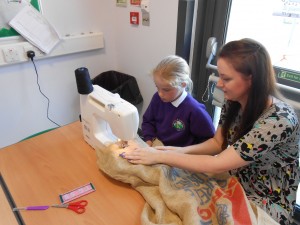 melissa using machine